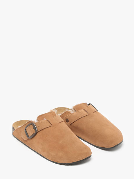 Pantoffels Uit Leder Isotoner Bruin women 94998 ander zicht 3
