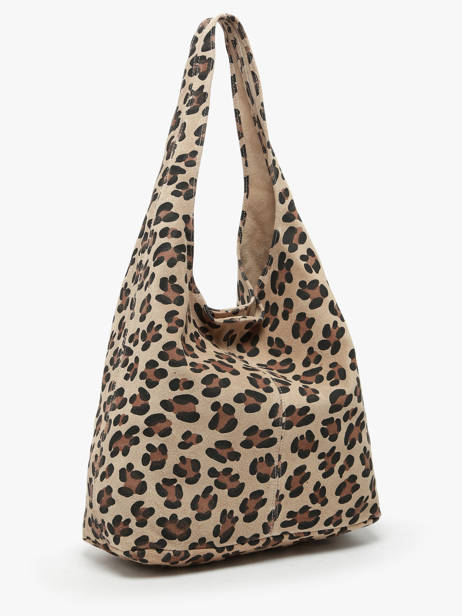 Schoudertas Velvet Leopardo Leder Milano Beige velvet leopardo VL24062 ander zicht 2