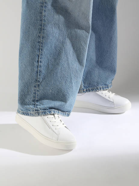 Sneakers Uit Leder Tommy hilfiger Wit women 8320YBS ander zicht 1