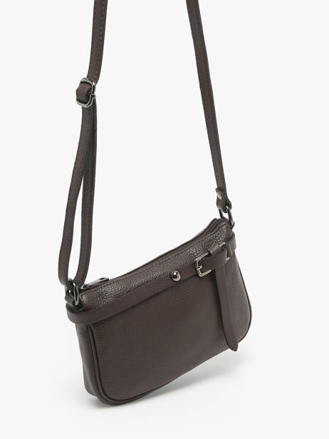 Cross Body Tas Caviar Leder Milano Bruin caviar G1421N ander zicht 2