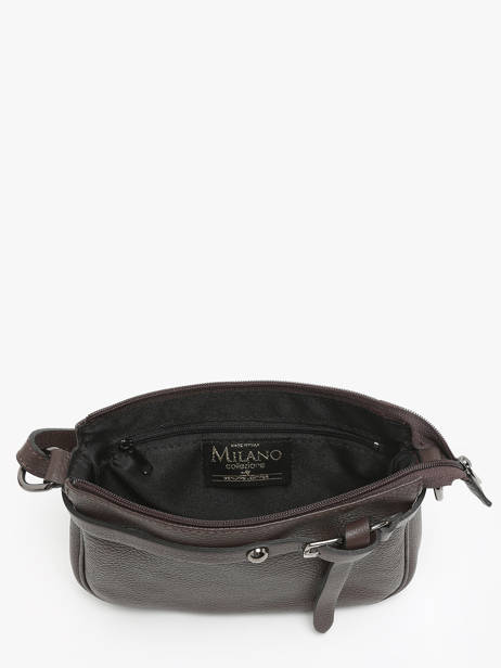 Cross Body Tas Caviar Leder Milano Bruin caviar G1421N ander zicht 3