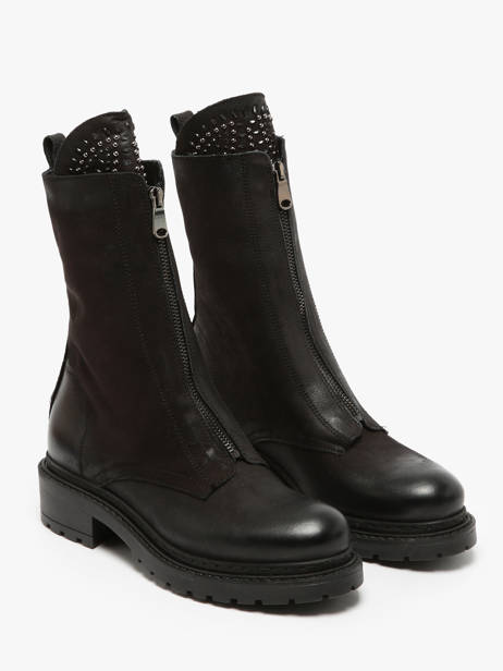 Enkellaarsjes Biker Uit Leder Metisse Zwart women MA1009 ander zicht 2