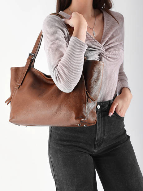 Handtas Caviar Leder Milano Bruin caviar CA24066 ander zicht 1