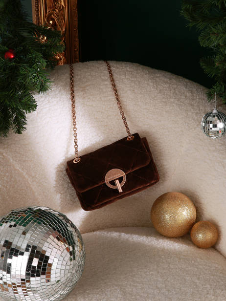 Cross Body Tas Moon Fluweel Vanessa bruno Bruin moon 42V40533 ander zicht 5