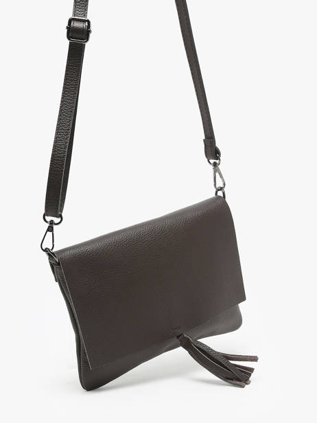 Cross Body Tas Caviar Leder Milano Bruin caviar CA22112 ander zicht 2