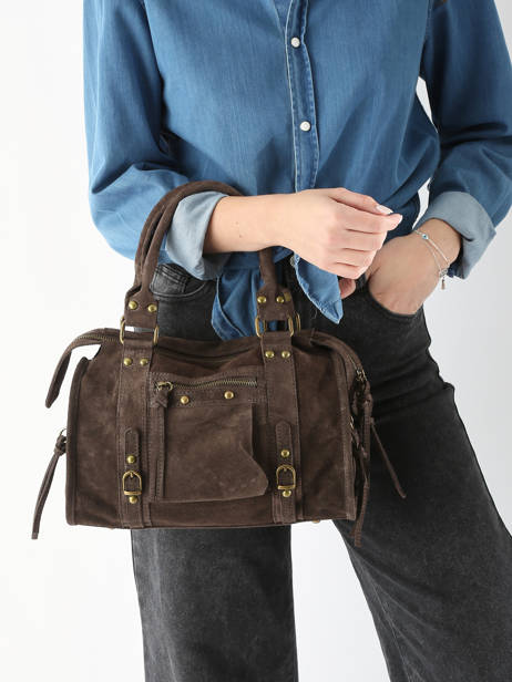 Schoudertas Velvet Milano Bruin velvet VE24094 ander zicht 1