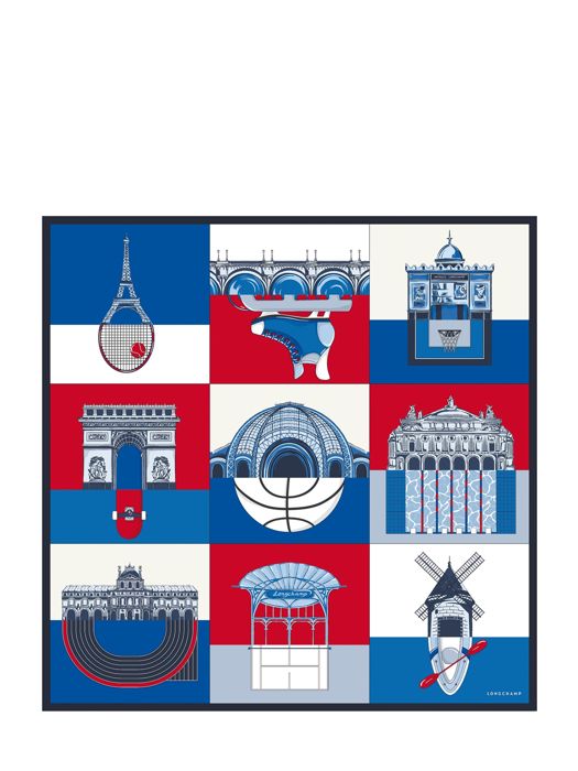 Longchamp Soie unie Foulard Rood