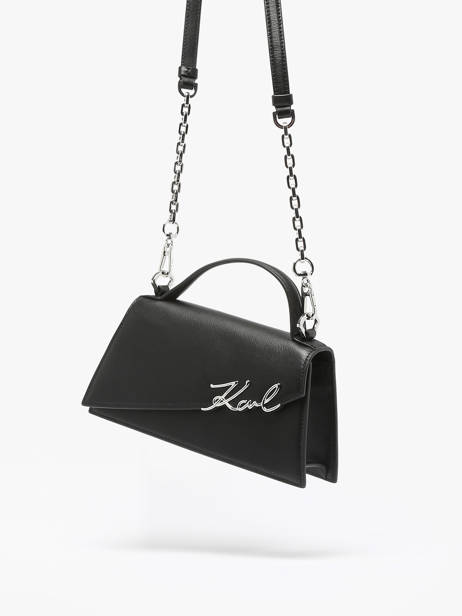 Cross Body Tas K Signature Leder Karl lagerfeld Zwart k signature A1W30458 ander zicht 2