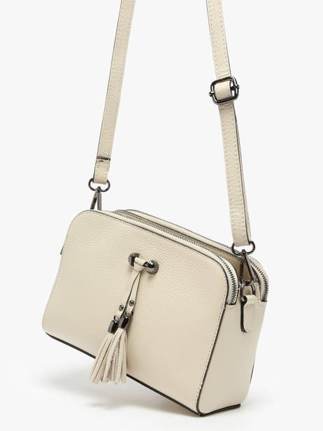 Cross Body Tas Caviar Leder Milano Beige caviar CA21101 ander zicht 2
