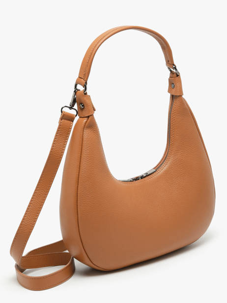 Schoudertas Caviar Leder Milano Bruin caviar CA24121 ander zicht 2