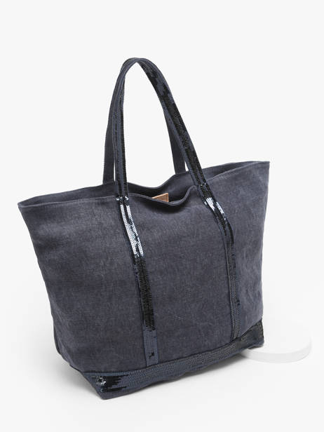Schoudertas Met Rits L Le Cabas Linnen Vanessa bruno Blauw cabas lin 31V40409 ander zicht 2
