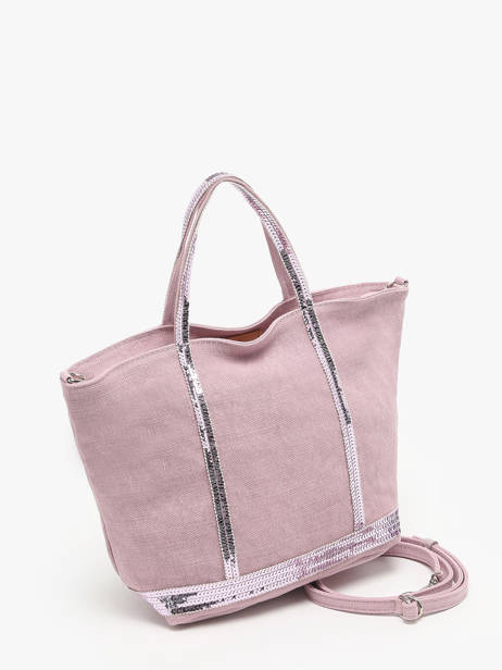 Handtas Cabas Linnen En Pailletten Vanessa bruno Roze cabas lin 31V40435 ander zicht 2