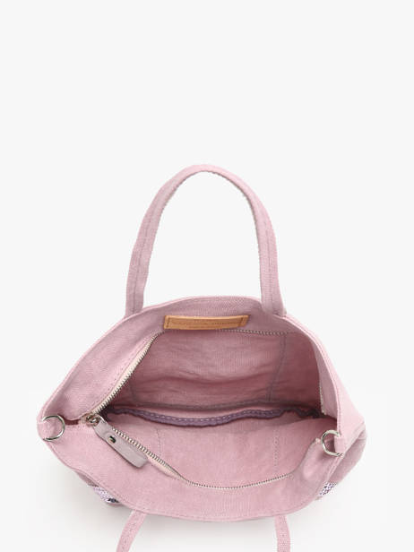 Handtas Cabas Linnen En Pailletten Vanessa bruno Roze cabas lin 31V40435 ander zicht 3