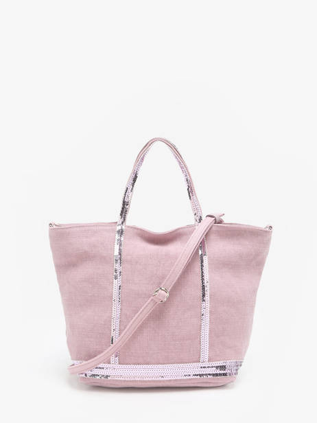 Handtas Cabas Linnen En Pailletten Vanessa bruno Roze cabas lin 31V40435 ander zicht 4