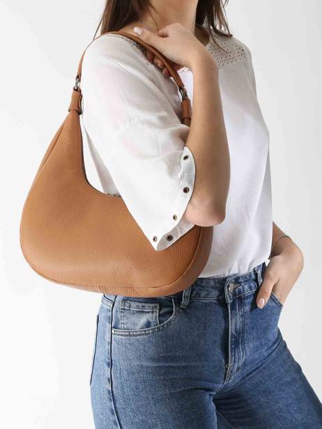 Schoudertas Caviar Leder Milano Bruin caviar CA24121 ander zicht 1