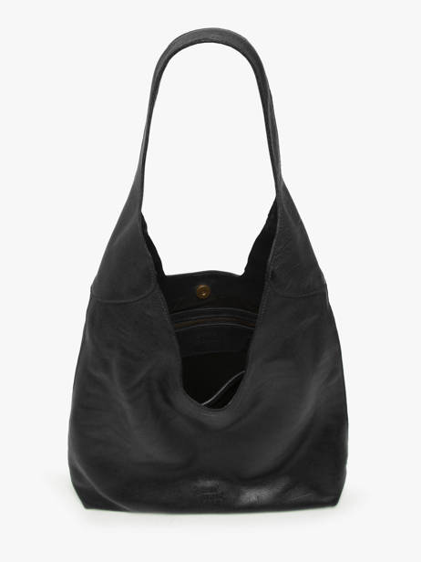 Schoudertas Cow Leder Basilic pepper Zwart cow BCOW2L ander zicht 3