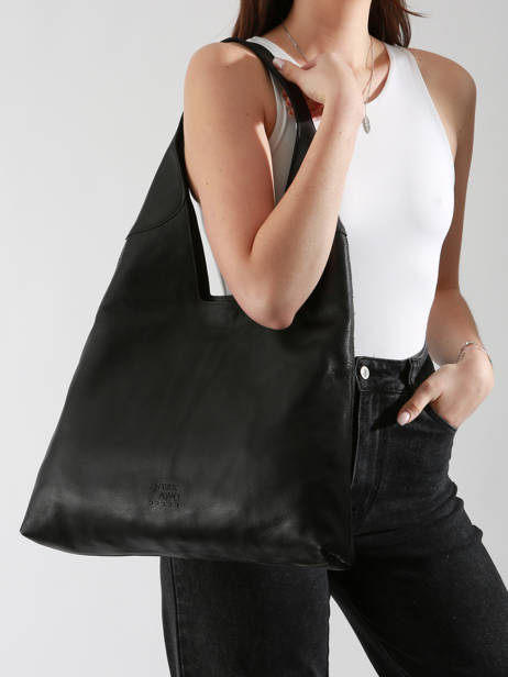 Schoudertas Cow Leder Basilic pepper Zwart cow BCOW2L ander zicht 1