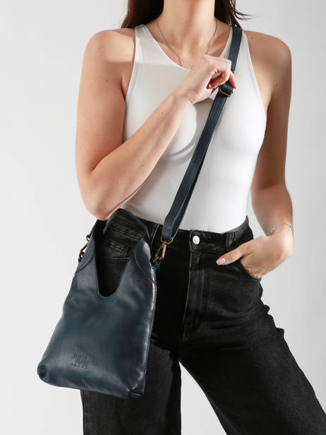 Cross Body Tas Cow Leder Basilic pepper Blauw cow BCOW2S ander zicht 1