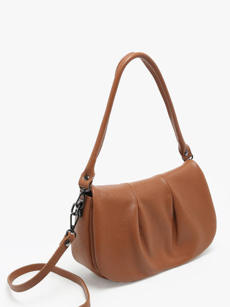 Cross Body Tas Caviar Leder Milano Bruin caviar CA24116 ander zicht 2