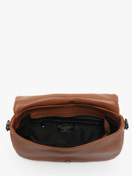 Cross Body Tas Caviar Leder Milano Bruin caviar CA24116 ander zicht 3