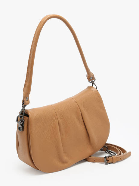 Cross Body Tas Caviar Leder Milano Bruin caviar CA24116 ander zicht 2