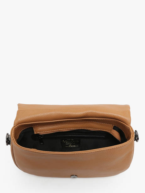 Cross Body Tas Caviar Leder Milano Bruin caviar CA24116 ander zicht 3