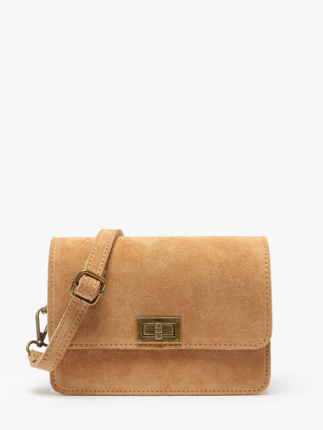 Cross Body Tas Velvet Leder Milano Bruin velvet VE24115