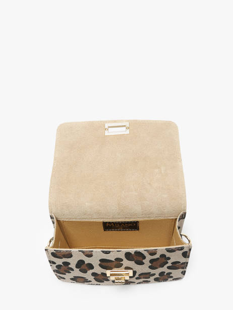 Cross Body Tas Velvet Leopardo Leder Milano Beige velvet leopardo VL24115 ander zicht 3