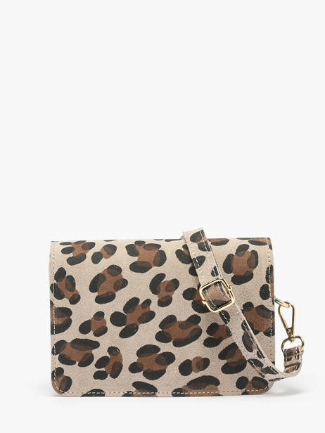 Cross Body Tas Velvet Leopardo Leder Milano Beige velvet leopardo VL24115 ander zicht 4