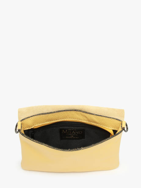 Cross Body Tas Caviar Leder Milano Geel caviar CA22112 ander zicht 4