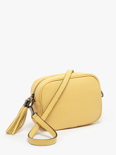 Cross Body Tas Caviar Leder Milano Geel caviar CA2006N ander zicht 3