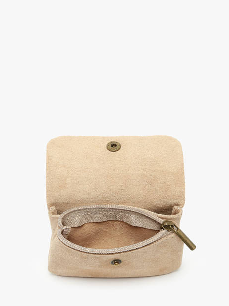 Portemonnee Leder Milano Beige velvet VE23091 ander zicht 1