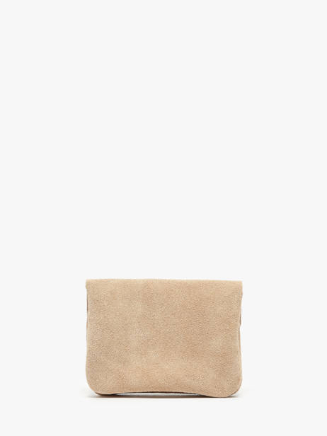 Portemonnee Leder Milano Beige velvet VE23091 ander zicht 2