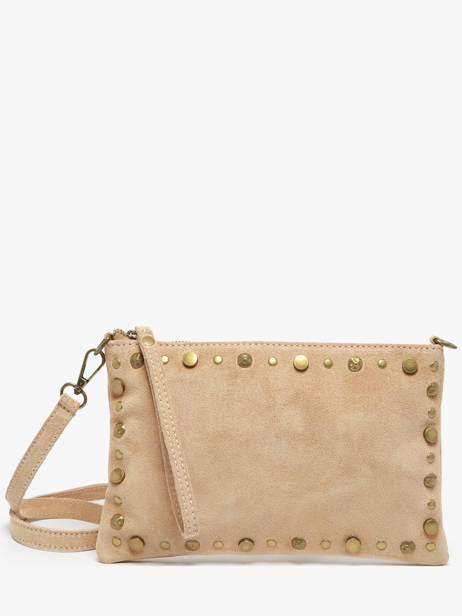 Cross Body Tas Velvet Leder Milano Beige velvet VE241111