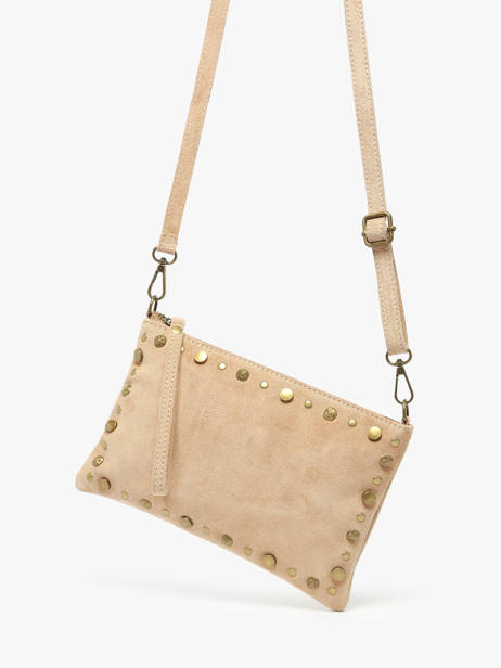 Cross Body Tas Velvet Leder Milano Beige velvet VE241111 ander zicht 2