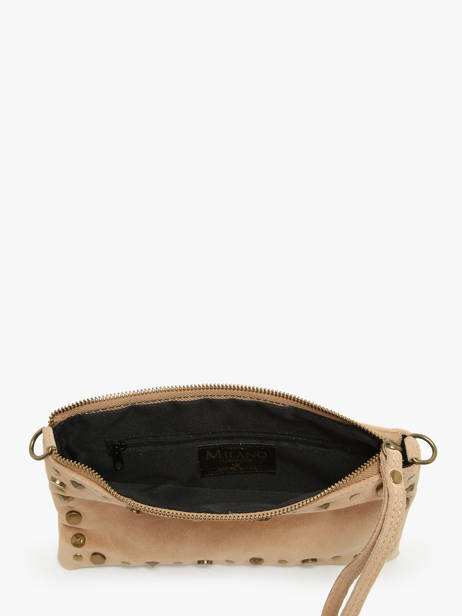 Cross Body Tas Velvet Leder Milano Beige velvet VE241111 ander zicht 3