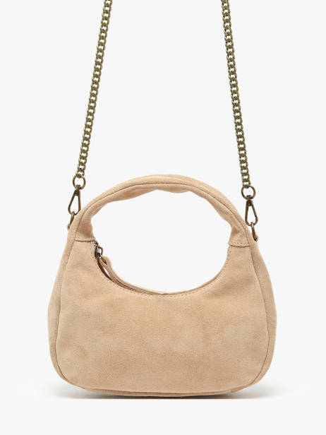 Cross Body Tas Velvet Leder Milano Beige velvet VE24113 ander zicht 2