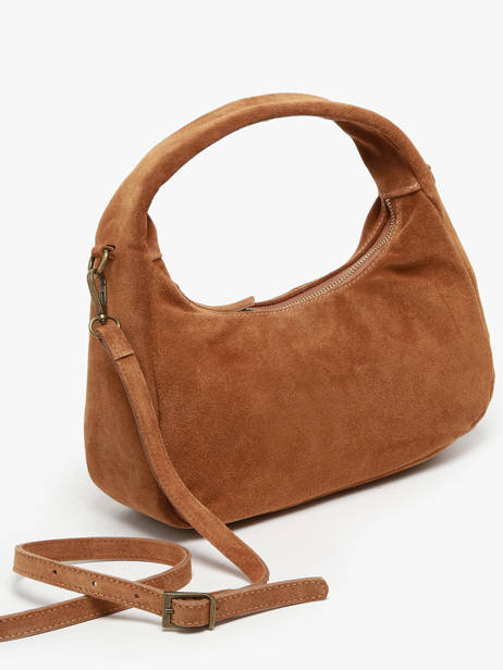 Handtassen Velvet Leder Milano Bruin velvet VE24114 ander zicht 2