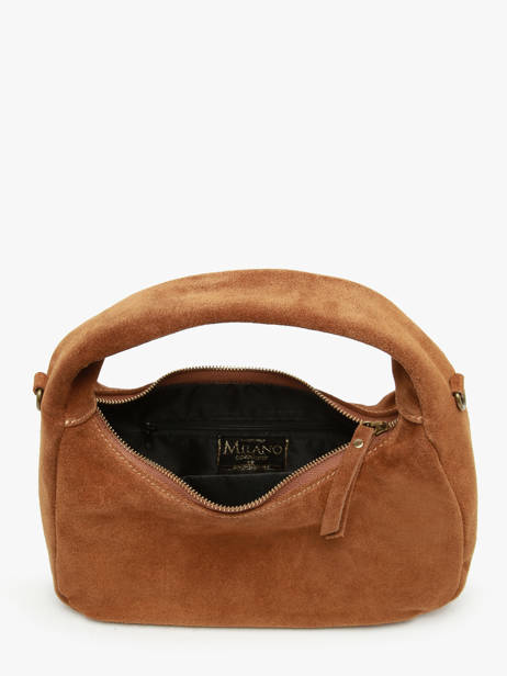 Handtassen Velvet Leder Milano Bruin velvet VE24114 ander zicht 3