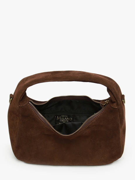 Handtassen Velvet Leder Milano Bruin velvet VE24114 ander zicht 3