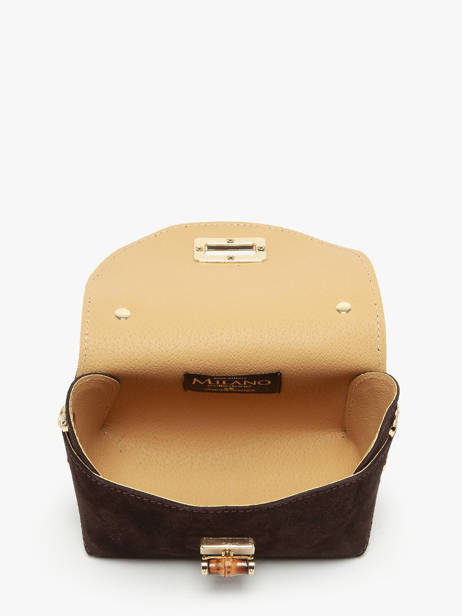 Cross Body Tas Velvet Leder Milano Bruin velvet VE24117 ander zicht 3