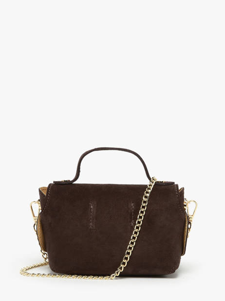 Cross Body Tas Velvet Leder Milano Bruin velvet VE24117 ander zicht 4