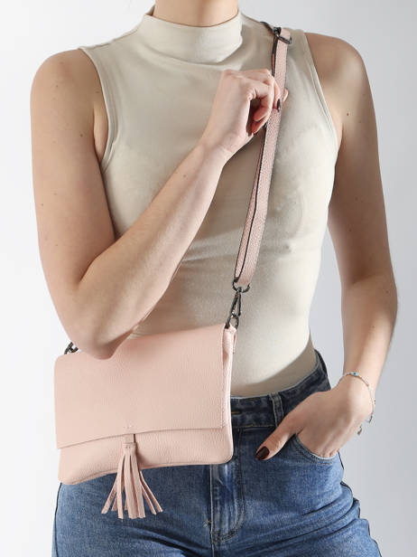 Cross Body Tas Caviar Leder Milano Roze caviar CA22112 ander zicht 2
