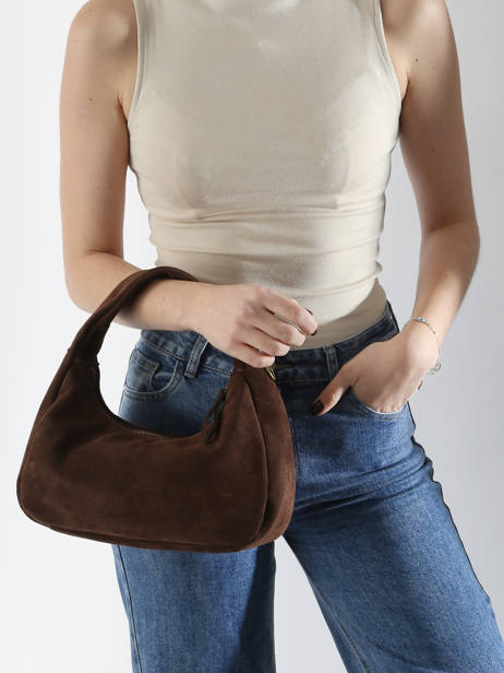 Handtassen Velvet Leder Milano Bruin velvet VE24114 ander zicht 1
