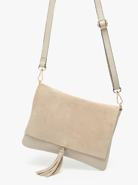 Cross Body Tas Velvet Caviar Leder Milano Beige velvet caviar VC24114 ander zicht 2