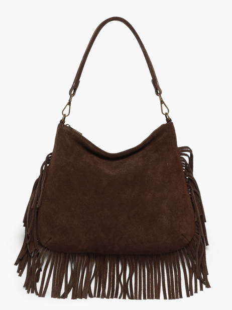 Cross Body Tas Velvet Leder Milano Bruin velvet VE241117 ander zicht 2