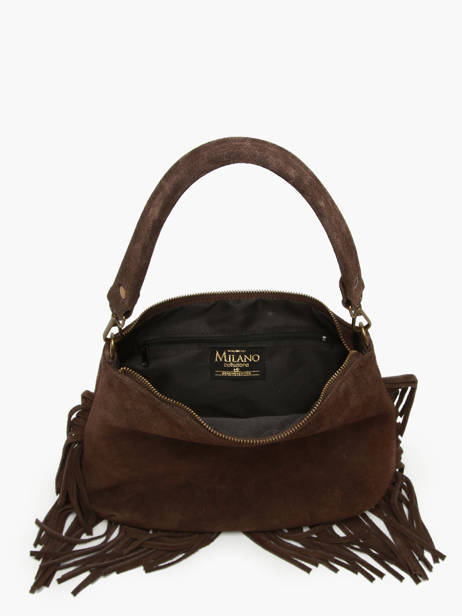 Cross Body Tas Velvet Leder Milano Bruin velvet VE241117 ander zicht 3