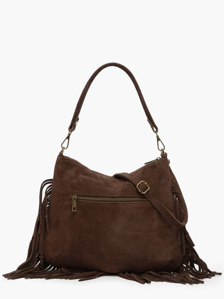 Cross Body Tas Velvet Leder Milano Bruin velvet VE241117 ander zicht 4