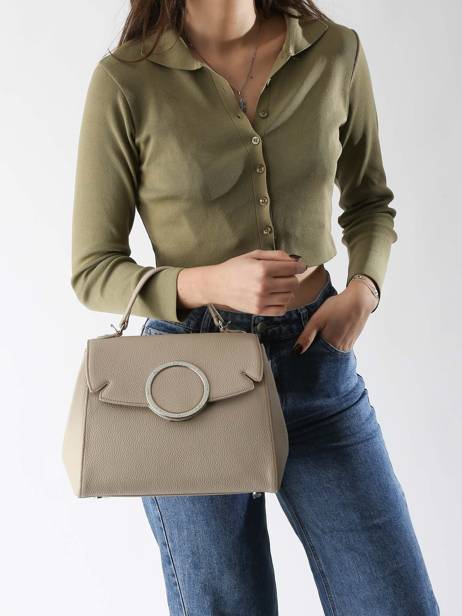 Handtas Ginkgo Leder Nathan baume Beige ginkgo 1 ander zicht 1