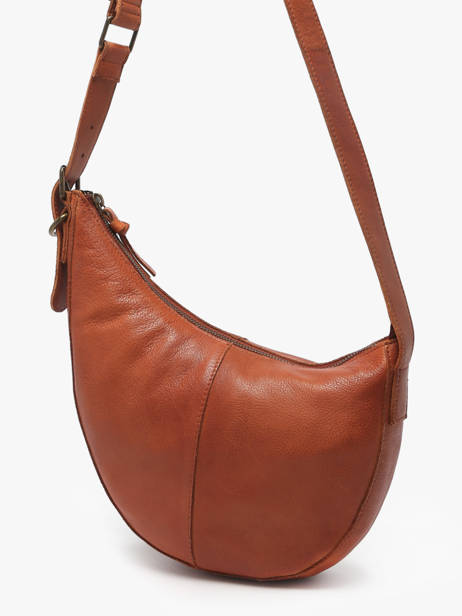 Cross Body Tas Stina Leder Pieces Bruin stina 17156634 ander zicht 2